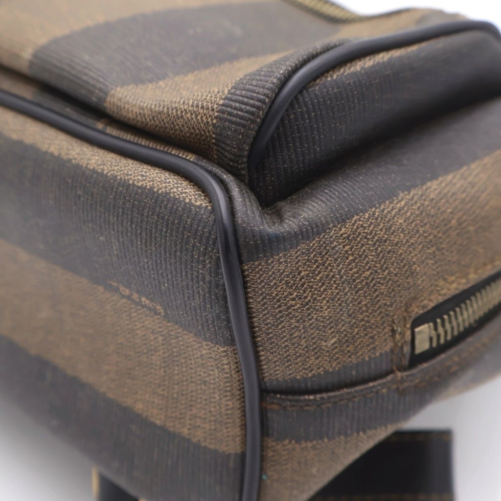Fendi Pecan Mini Backpack Black Khaki Leather Gold — view 5