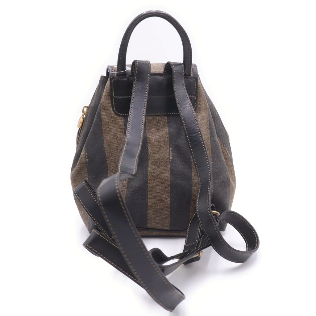 Fendi Pecan Mini Backpack Black Khaki Leather Gold — view 2