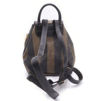 Fendi Pecan Mini Backpack Black Khaki Leather Gold — view 2