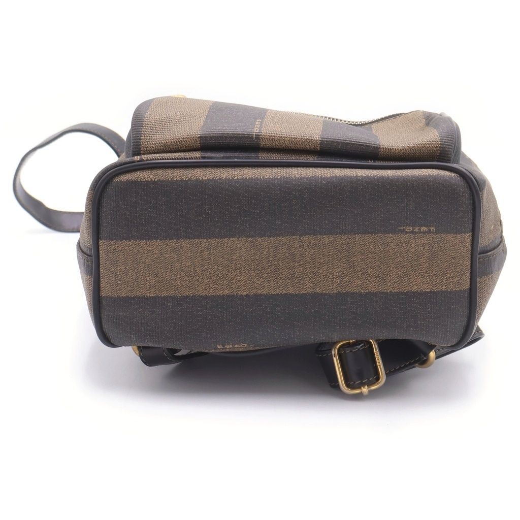 Fendi Pecan Mini Backpack Black Khaki Leather Gold — view 4