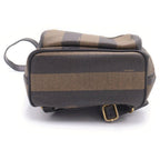 Fendi Pecan Mini Backpack Black Khaki Leather Gold — view 4
