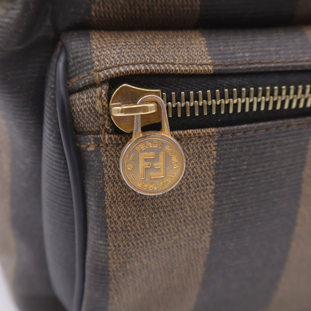 Fendi Pecan Mini Backpack Black Khaki Leather Gold — view 7
