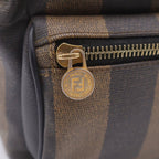 Fendi Pecan Mini Backpack Black Khaki Leather Gold — view 7