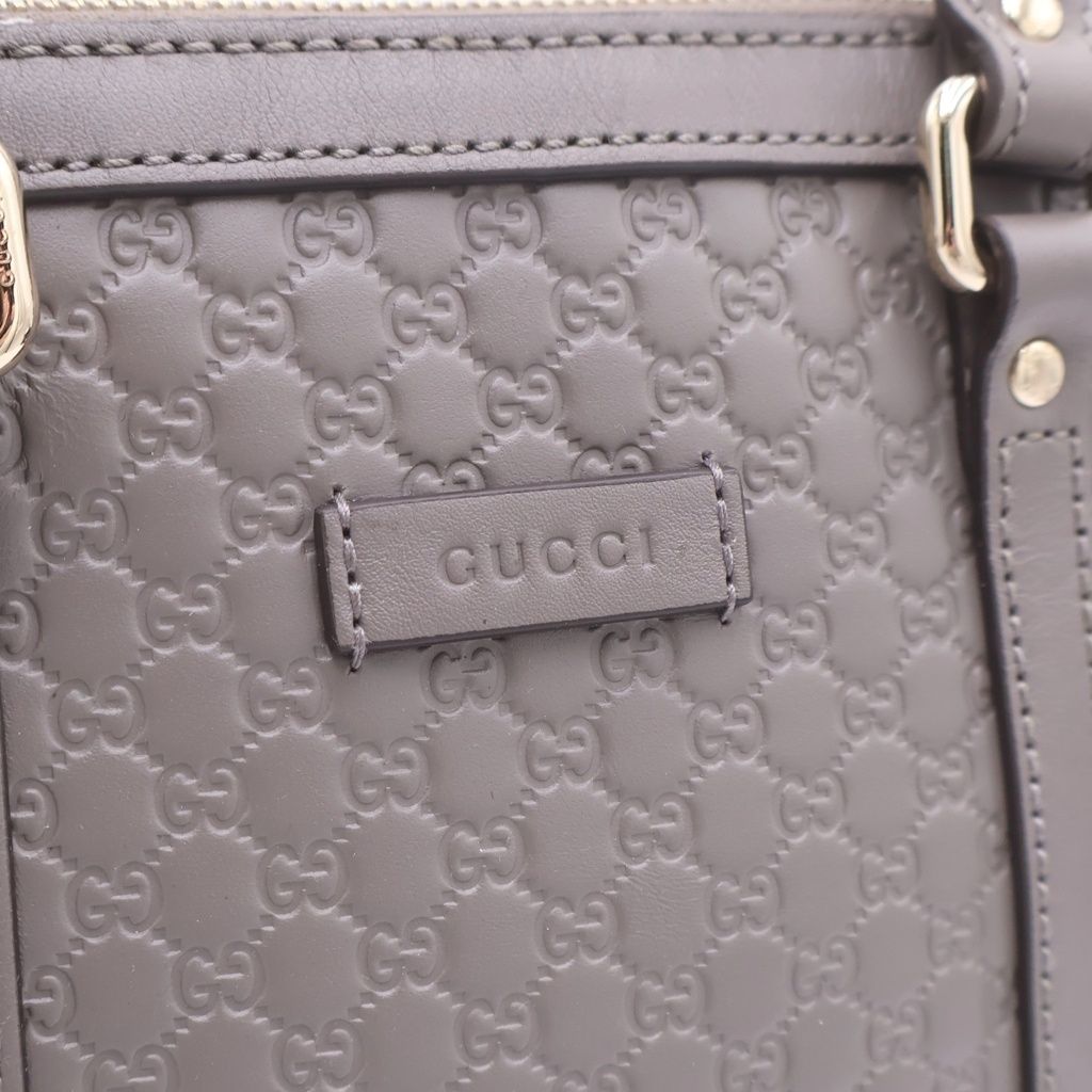 Gucci Micro Guccissima 2-Way Shoulder Bag Gray Leather — view 6