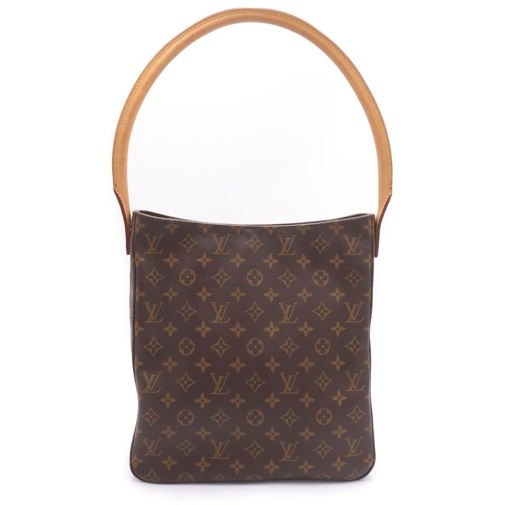Louis Vuitton Monogram Looping GM Tote Brown Leather Gold — view 2