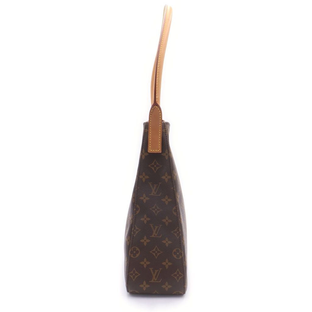 Louis Vuitton Monogram Looping GM Tote Brown Leather Gold — view 3