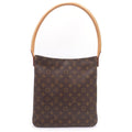 Louis Vuitton Monogram Looping GM Tote Brown Leather Gold