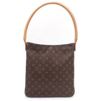 Louis Vuitton Monogram Looping GM Tote Brown Leather Gold