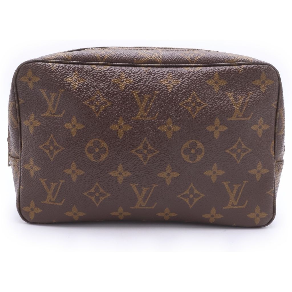 Louis Vuitton Monogram Trousse Toilet 23 Second Pouch Brown Leather Gold