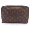 Louis Vuitton Monogram Trousse Toilet 23 Second Pouch Brown Leather Gold