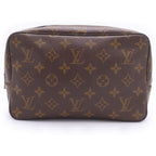 Louis Vuitton Monogram Trousse Toilet 23 Second Pouch Brown Leather Gold