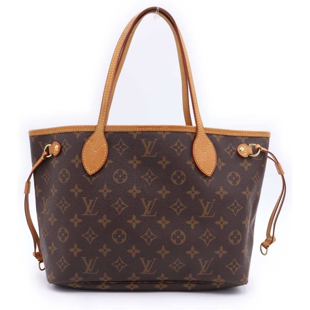 Louis Vuitton Monogram Neverfull PM Tote Brown Leather