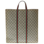 Gucci GG Supreme Sherry Line Insect Print Leather Tote Beige Dark Brown — view 2