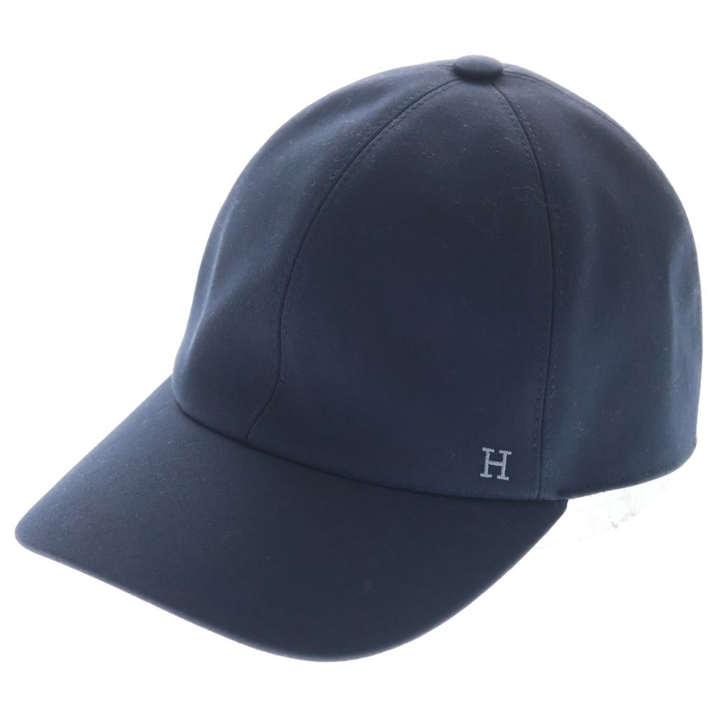 Hermes Logo Embroidery Baseball Cap Hat Navy