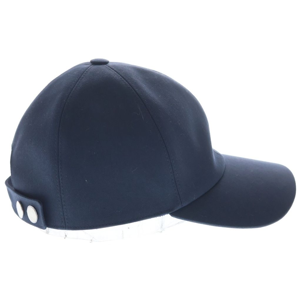 Hermes Logo Embroidery Baseball Cap Hat Navy — view 3
