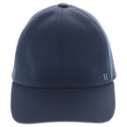 Hermes Logo Embroidery Baseball Cap Hat Navy — view 4