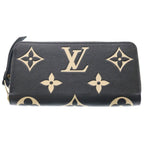 Louis Vuitton Monogram Empreinte Zippy Wallet Leather Zip Around Black Beige