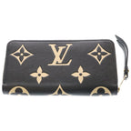 Louis Vuitton Monogram Empreinte Zippy Wallet Leather Zip Around Black Beige — view 2