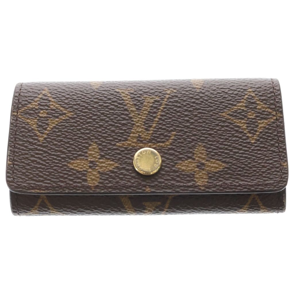 Louis Vuitton Monogram Multicles 4 Leather Key Case Brown Key Holder