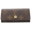 Louis Vuitton Monogram Multicles 4 Leather Key Case Brown Key Holder