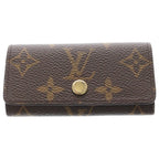 Louis Vuitton Monogram Multicles 4 Leather Key Case Brown Key Holder