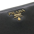 Prada Zip Around Wallet Saffiano Leather Black — view 5