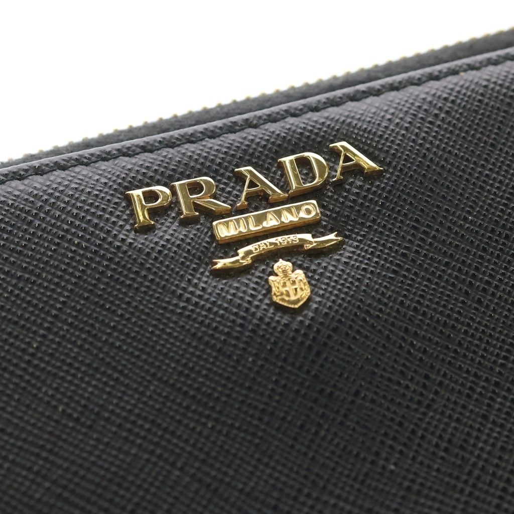 Prada Zip Around Wallet Saffiano Leather Black — view 5