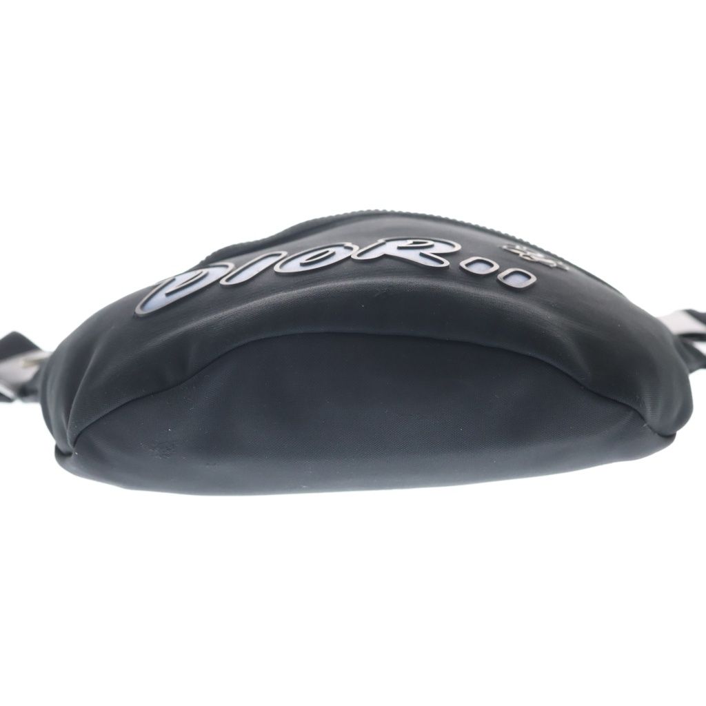 Dior Kaws Nylon Waist Bag Pouch Logo Hachi Black — view 4
