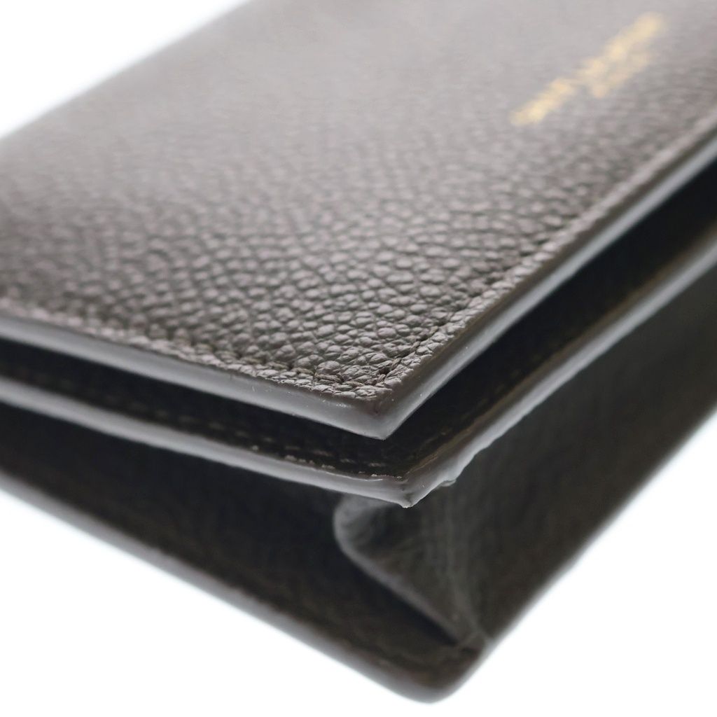 Saint Laurent Paris Card Case Leather Business Holder Gray — view 5