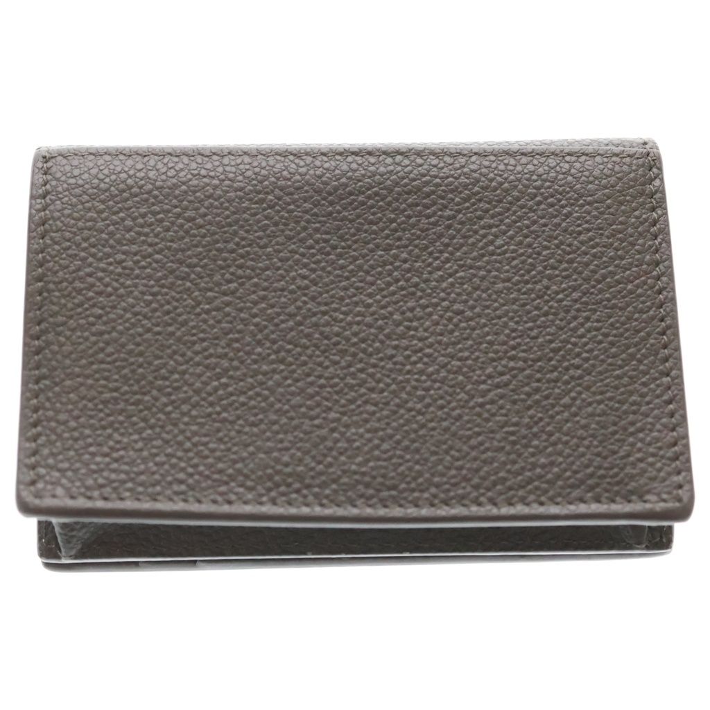 Saint Laurent Paris Card Case Leather Business Holder Gray — view 2