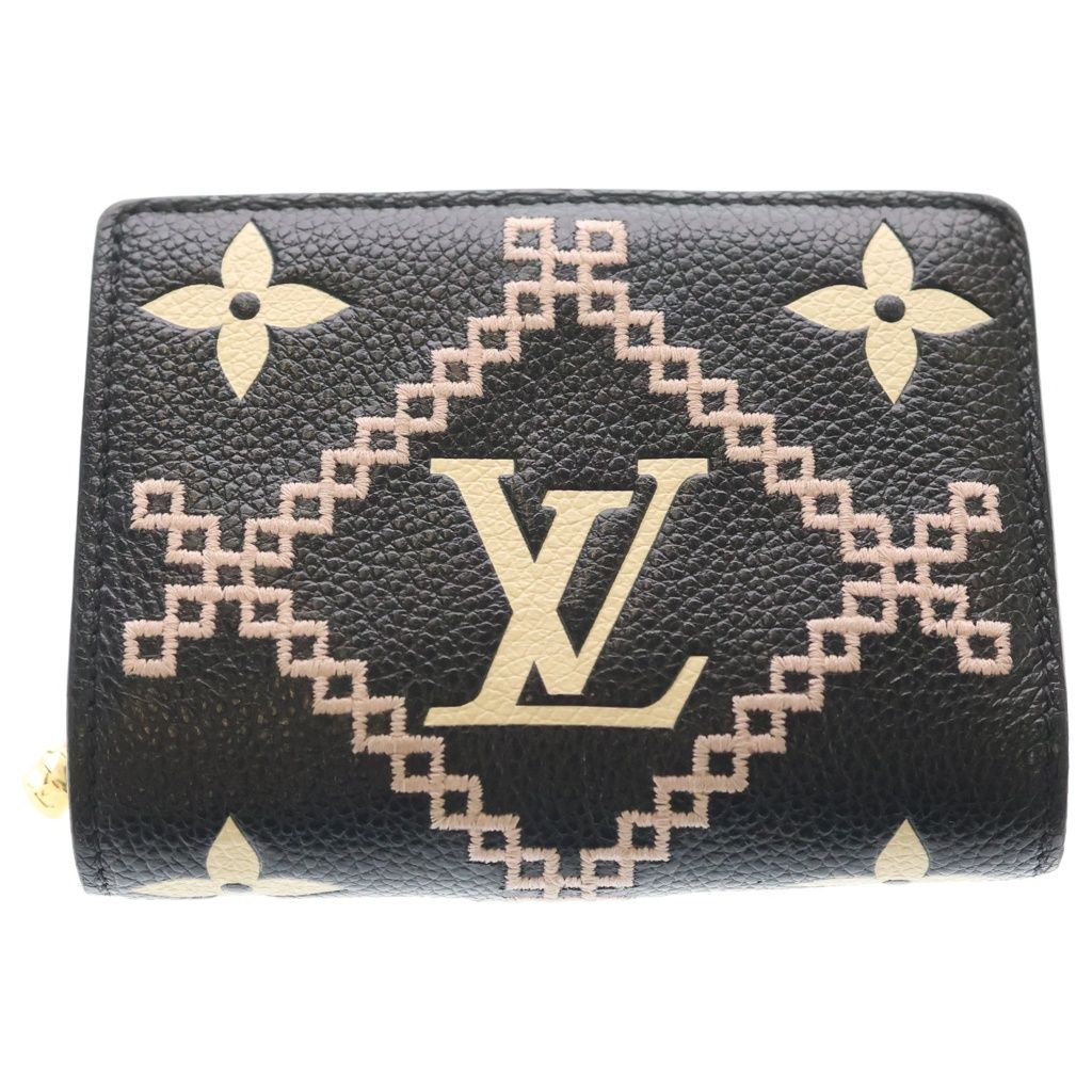 Louis Vuitton Monogram Empreinte Broderie Portefeuille Clair Leather Wallet