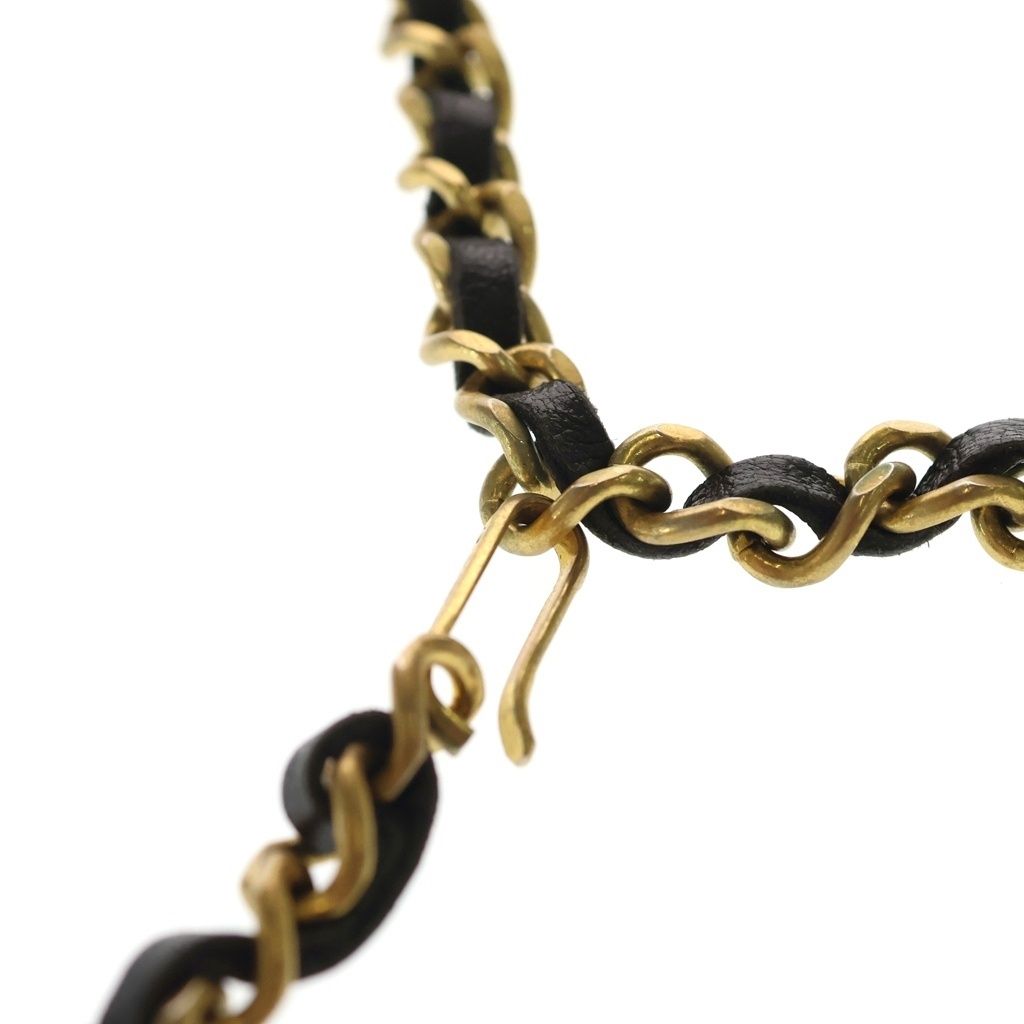 Chanel CC Logo Chain Belt Metal Leather Gold — view 4