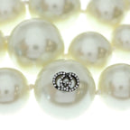 Gucci Pearl Necklace Triple Strand with Closure Interlocking Color Stone Faux — view 3