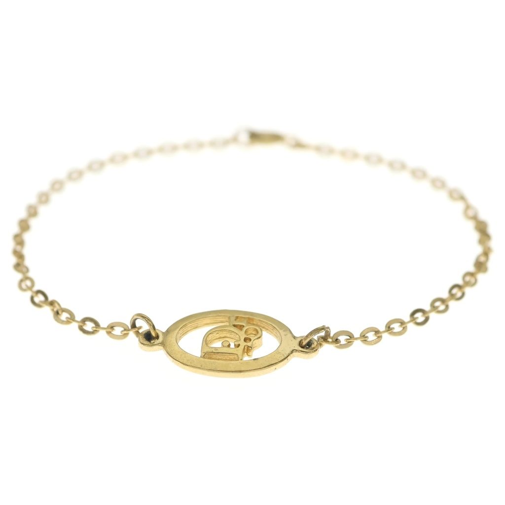 Dior CD Logo Oval Chain Bracelet Gold — view 3