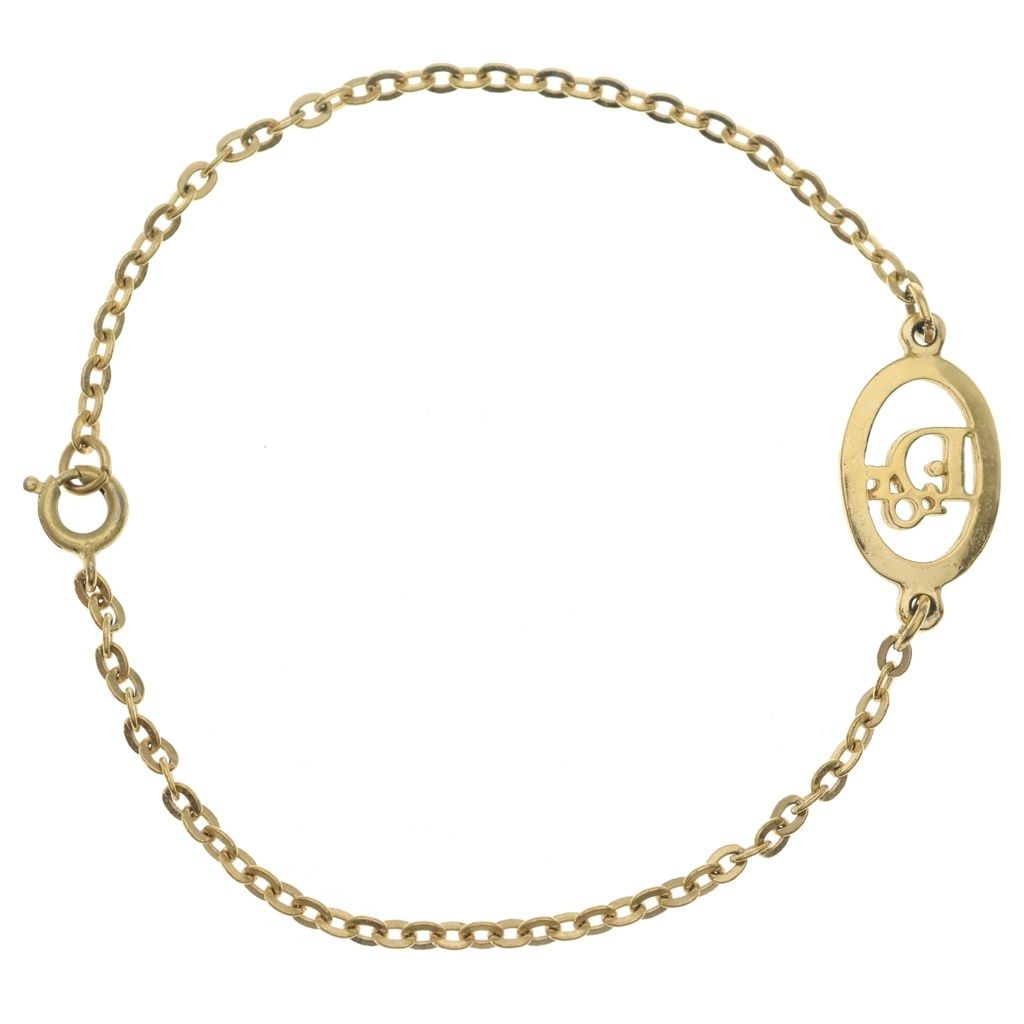 Dior CD Logo Oval Chain Bracelet Gold — view 2