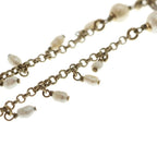 Chanel CC Logo Rhinestone Long Necklace Faux Pearl Gold Plated — view 6