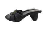 Fendi Sandals Middle Heels Denim Flower 35.5 Black — view 3