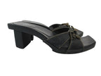Fendi Sandals Middle Heels Denim Flower 35.5 Black — view 2