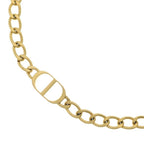 Dior Petit CD Logo Chain Necklace Choker Gold