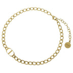 Dior Petit CD Logo Chain Necklace Choker Gold — view 2