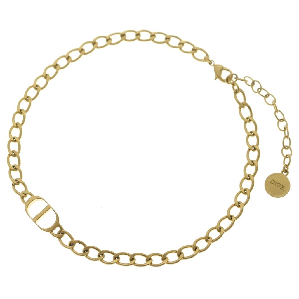 Dior Petit CD Logo Chain Necklace Choker Gold — view 2