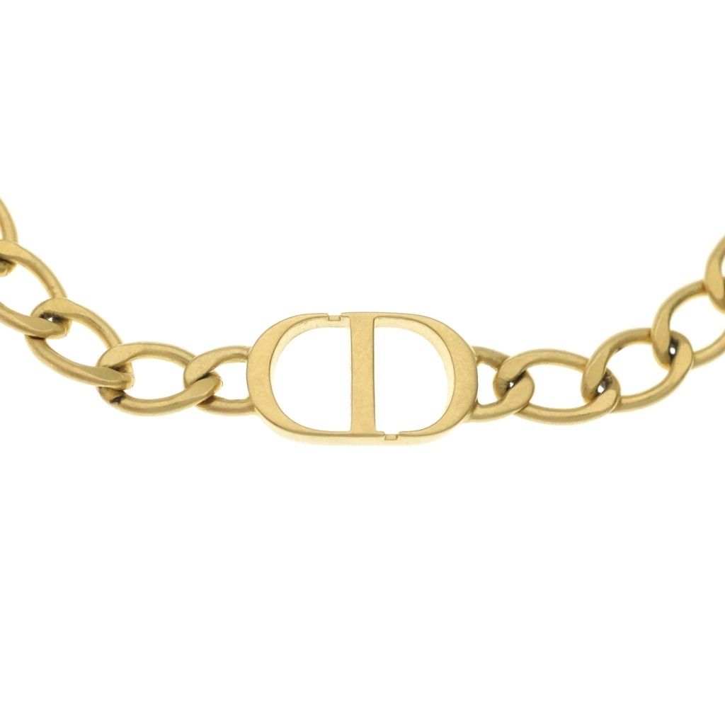 Dior Petit CD Logo Chain Necklace Choker Gold — view 3