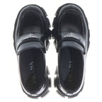 Prada Monolith Leather Loafers Platform Shoes Black — view 4