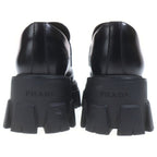 Prada Monolith Leather Loafers Platform Shoes Black — view 3