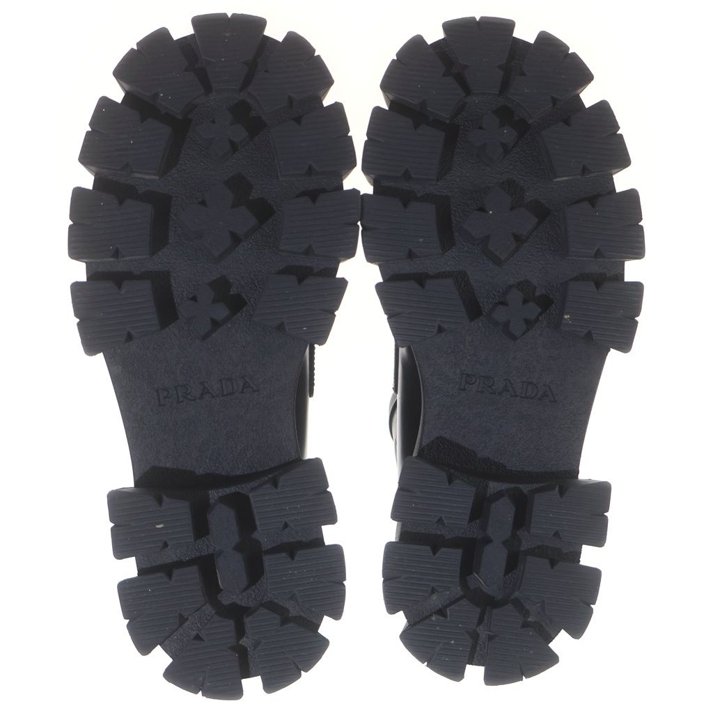 Prada Monolith Leather Loafers Platform Shoes Black — view 5
