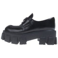 Prada Monolith Leather Loafers Platform Shoes Black