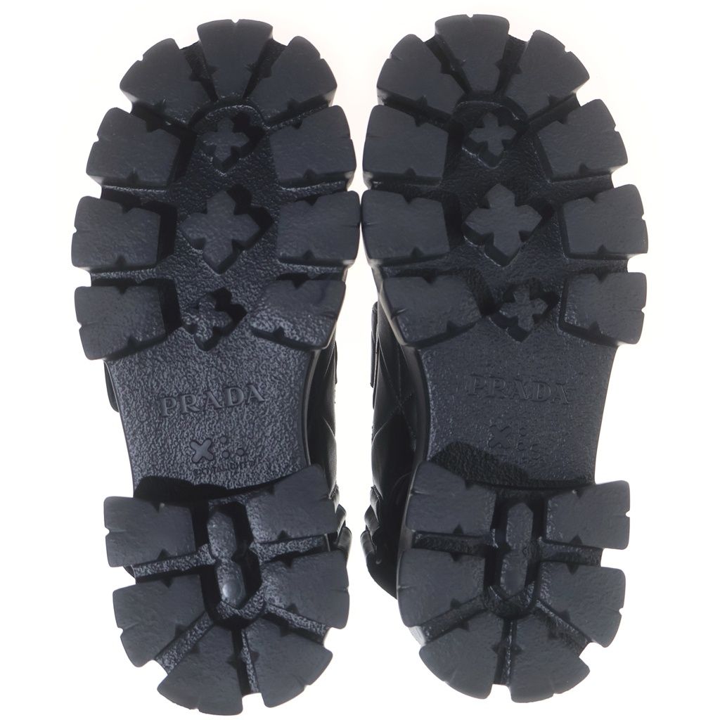Prada Nappa Leather Logo Sandals Black — view 5
