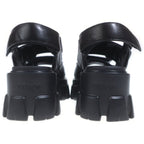 Prada Nappa Leather Logo Sandals Black — view 3