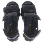 Prada Nappa Leather Logo Sandals Black — view 4