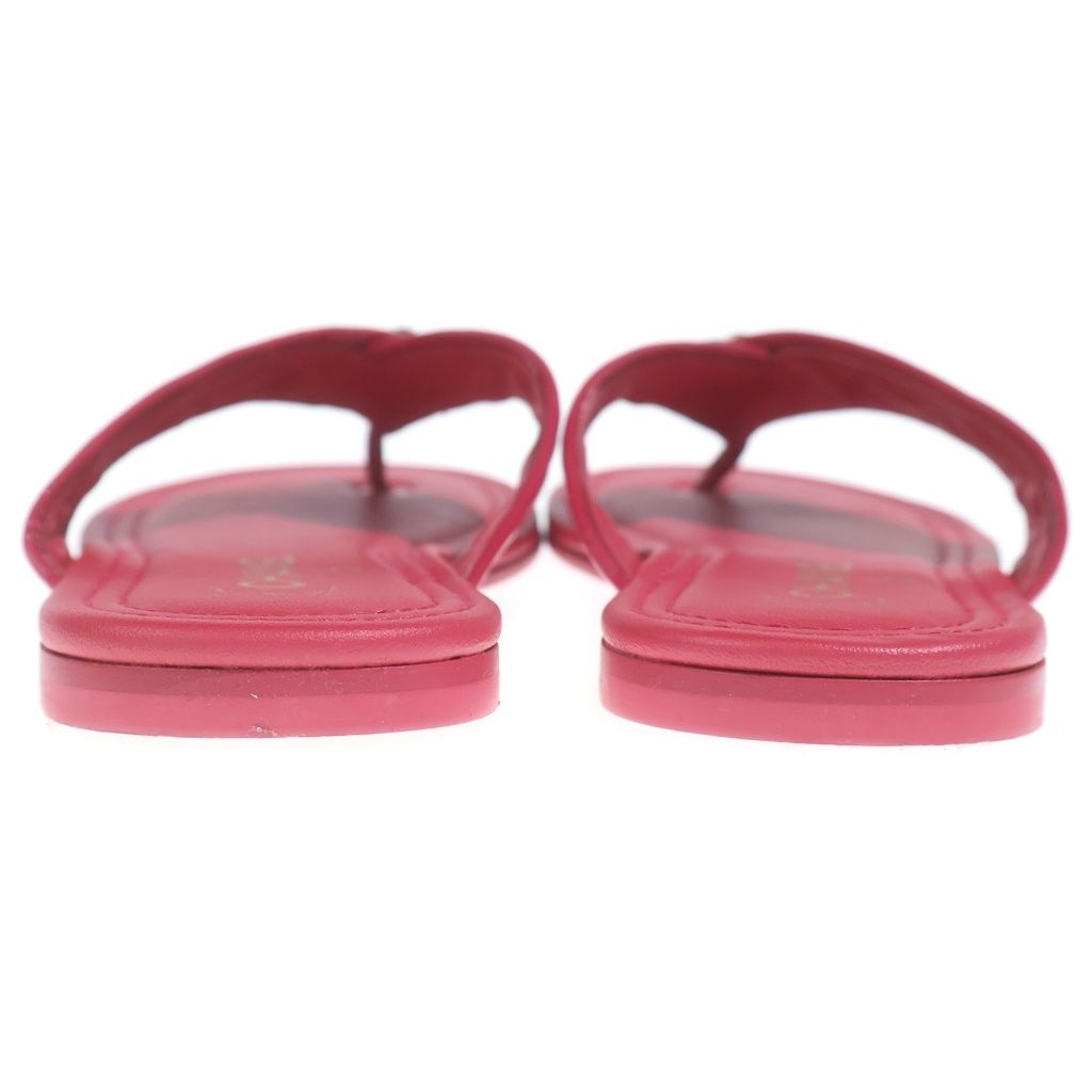 Chanel Enamel Leather Sandals Pink — view 3